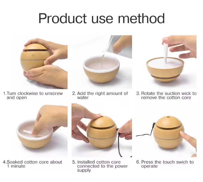 Ovlaživač vazduha - Aroma difuzer + 12 eteričnih ulja