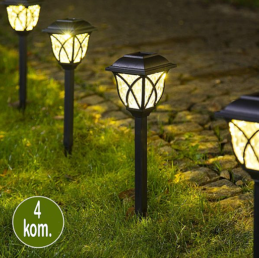 Solarne baštenske lampe - 4 komada