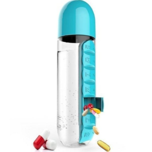 Kutija za lekove I flašica za vodu 2u1