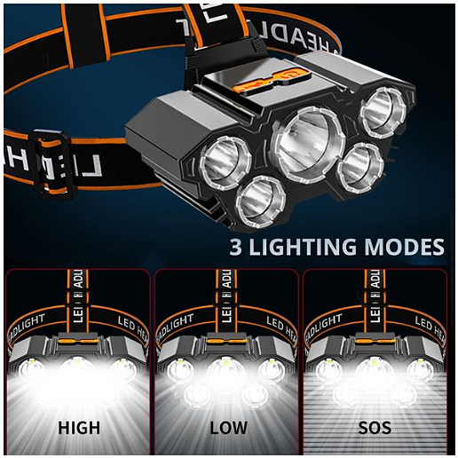Lampa za glavu sa 5 LED dioda