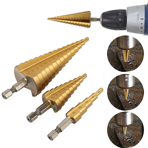 Stepenaste burgije - 3 komada